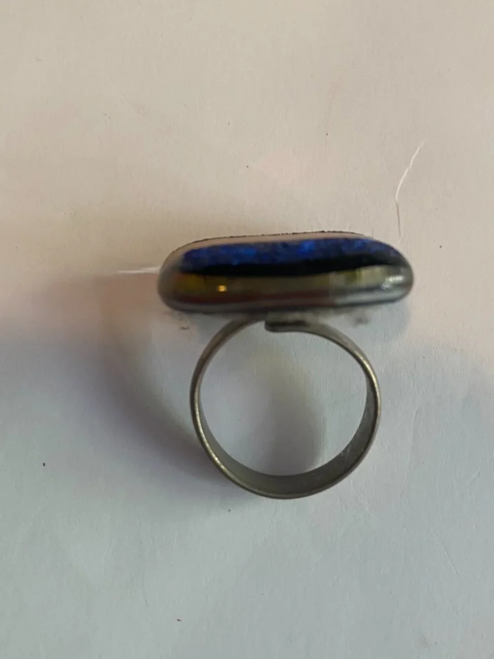 Handcrafted Fused Glass Adjustable Ring